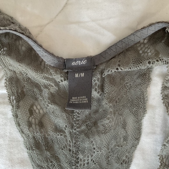 Aerie Heather Gray Floral Racerback Bralette - Picture 4 of 8